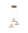 3xE27 Designer hanglamp pendelset hout - Bruin, 26x26cm, 1m snoer, zonder lichtbron