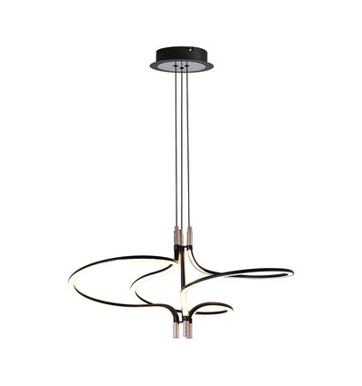 LED design hanglamp - 3000K verguld, zwarte behuizing