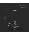 LED design hanglamp - 3000K goudkleurig, zwarte behuizing