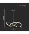 40W LED designer pendellamp, Ø60cm - 3-in-1 CCT, 4800lm, zwart, IP20