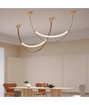 12W Designer plafondlamp - 1440lm, L166cm, metaal, bruin