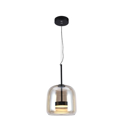 6W Designer LED hanglamp - 750lm, metaal en glas, Ø23cm, in hoogte verstelbaar, incl. lichtbron