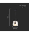 6W Designer LED hanglamp - 750lm, metaal en glas, Ø23cm, in hoogte verstelbaar, incl. lichtbron