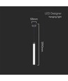 5W LED Designer hanglamp - 600lm, Metaal + Glas, Ø5,5cm, incl. lichtbron