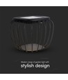 1W Solara designer tuin/tafellamp - Zonne-energie, IP44, zwart, lantaarnvorm, 3000K+6000K, incl. lichtbron