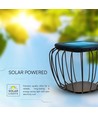 1W Solara designer tuin/tafellamp - Zonne-energie, IP44, 120lm, 3000K+6000K, grijs, lantaarnvorm