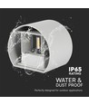 5W LED wandlamp met up/down licht - IP65 buiten, grijs, rond, 4000K, incl. lichtbron