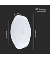 40W LED Designer Dome plafondlamp - 4000lm, 3-in-1 CCT, dimbaar, incl. afstandsbediening, bloemenpatroon