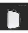 24W LED plafondlamp - 30x30 cm, IP44, Samsung LED chip, witte rand, vierkant