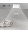 24W LED plafondlamp - 30x30 cm, IP44, Samsung LED chip, witte rand, vierkant