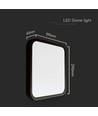 24W LED plafondlamp met Samsung chip, vierkant - 2500lm, IP44, zwarte rand, 6500K