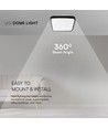24W LED plafondlamp met Samsung chip, vierkant - 2500lm, IP44, zwarte rand, 6500K