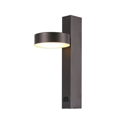 8W wandlamp met USB - 3000K, zwart, incl. lichtbron