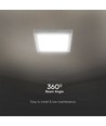 12W vierkante LED plafondlamp - 1200lm, 16,7 x 16,7 cm, 3000K, witte rand, incl. lichtbron