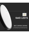 24W LED plafondlamp - Samsung LED chip, Ø29,5cm, IP44, 2500lm, zwarte rand, warm wit