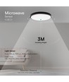 18W LED sensorlamp - IP44, Ø29,5cm, zwarte rand, ingebouwde sensor, afstandsbediening, incl. lichtbron