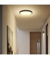 24W LED sensorlamp - IP44, Ø35cm, zwarte rand, ingebouwde sensor, afstandsbediening, incl. lichtbron