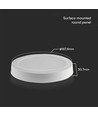 12W LED plafondlamp - Ø16,7cm, IP20, witte rand, rond, 5 jaar garantie