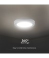 12W LED plafondlamp - Ø16,7cm, IP20, witte rand, rond, 5 jaar garantie