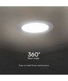 18W Ø22cm LED inbouwpanel - 110lm/W, Samsung LED chip, 6500K, witte rand, 5 jaar garantie