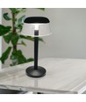 3W LED oplaadbare tafellamp, zwart - Ø13cm, 3-staps dimbaar, 3-in-1 CCT, incl. USB-C kabel