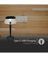 3W LED oplaadbare tafellamp, zwart - Ø13cm, 3-staps dimbaar, 3-in-1 CCT, incl. USB-C kabel