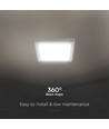 18W vierkante LED plafondlamp - 21,4x21,4cm, 100lm/W, witte rand, 6500K