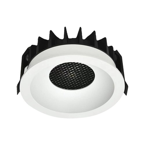 18W Ø10,6cm Anti-verblinding CCT Downlight RA90 - Zaaggat: Ø9,5 cm, Afmetingen: Ø10,6 cm, 3 lichtkleuren, wit front, Honeycomb