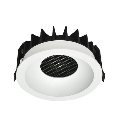 18W Ø10,6cm Anti-verblinding CCT Downlight RA90 - Zaaggat: Ø9,5 cm, Afmetingen: Ø10,6 cm, 3 lichtkleuren, wit front, Honeycomb