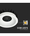 18W Ø10,6cm Anti-verblinding CCT Downlight RA90 - Zaaggat: Ø9,5 cm, Afmetingen: Ø10,6 cm, 3 lichtkleuren, wit front, Honeycomb