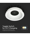 24W Ø13,5cm Verblindingsvrije CCT Downlight RA90 - Zaaggat: Ø11,5 cm, Afmetingen: Ø13,5 cm, 3 lichtkleuren, wit front, Honeycomb