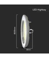 100W LED high bay, CCT - 83lm/W, IP65, Ø23,5cm, 3 lichtkleuren