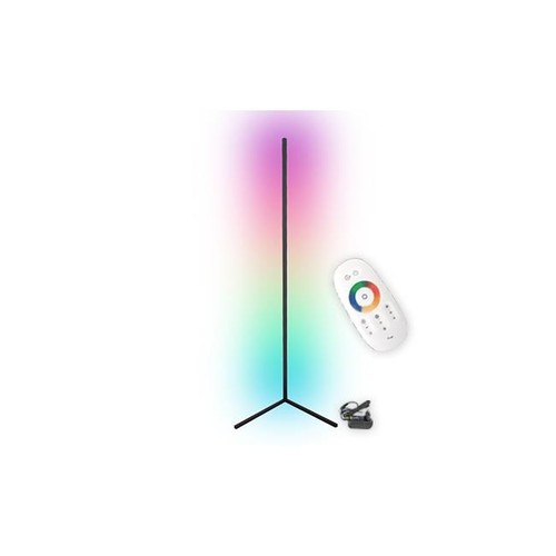 20 Watt hoeklamp met RGB-licht - Zwart, 140 cm hoog, te bedienen met meegeleverde afstandsbediening