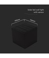 9W Solara zwarte LED wandlamp met sensor - Zonne-energie, IP65, 3-in-1 CCT, 800lm, PIR sensor
