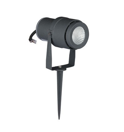 12W LED tuinspot met prikpen - IP65, Groene kleur, grijze behuizing, 20 graden, aluminium