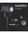 12W LED tuinspot met prikpen - IP65, Groene kleur, grijze behuizing, 20 graden, aluminium