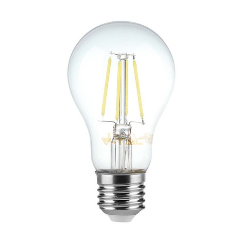 E27 12W LED filament lamp - A70, 1521lm, helder glas, warm wit