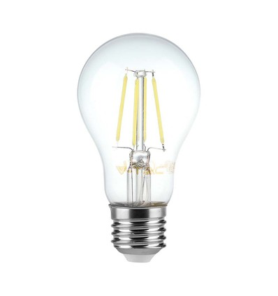 E27 12W LED filament lamp - A70, 1521lm, helder glas, warm wit