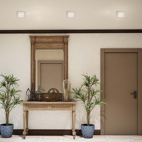 GU10 gips inbouwspot - Vierkant, wit, gat: 125x125mm, zonder lichtbron