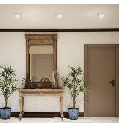 GU10 gips inbouwspot - Vierkant, wit, gat: 125x125mm, zonder lichtbron