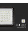 80W Solcelle LED breedstraler met afstandsbediening - 800lm, IP65, 4000K, zwart, incl. 10W zonnepaneel en batterij