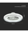 45W ventilator met plafondlamp RF-besturing CCT: 3-in-1 - AC-motor, grijze ring
