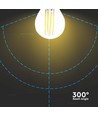 E27 6W LED kroonlamp - G45, kooldraad, helder, 230V
