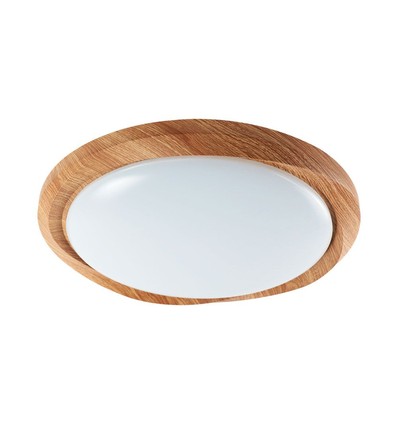 60W LED plafondlamp met houtlook, dimbaar - 6000lm, Ø49cm, CCT, incl. afstandsbediening