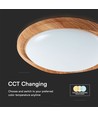 60W LED plafondlamp met houtlook, dimbaar - 6000lm, Ø49cm, CCT, incl. afstandsbediening