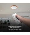 60W LED plafondlamp met houtlook, dimbaar - 6000lm, Ø49cm, CCT, incl. afstandsbediening