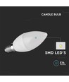E14 6,5W LED kaarslamp - 600lm, kunststof, 3000K