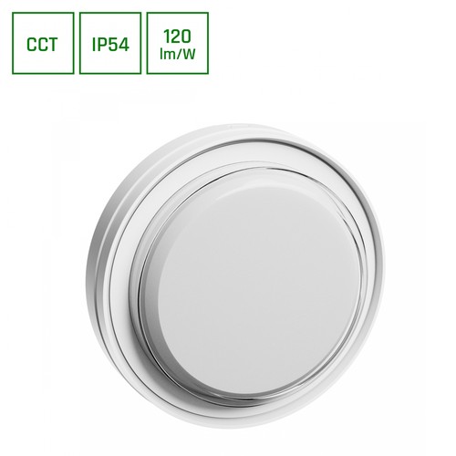 10W Pastilo CCT LED plafondlamp - IP54, IK10, 120lm/W, Ø18cm, 3-in-1 CCT, wit, buiten/binnen