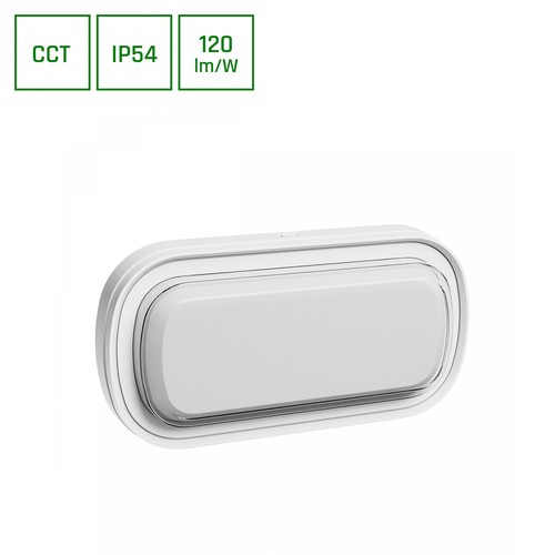 15W PASTILO ovale LED wandlamp CCT - 120lm/W, IP54, IK10, wit, 5 jaar garantie