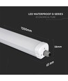 120cm 36W waterdicht compleet LED-armatuur, doorvoerbedraad - 4320lm, 120lm/W, IP65
